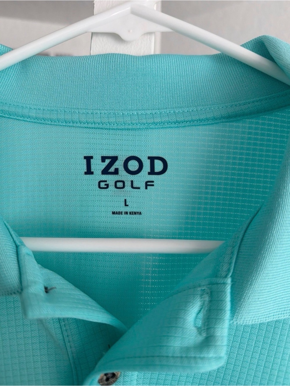 Izod Men’s Teal Aqua Performance Polo - Picture 2 of 4